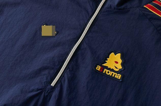 2026-2027 AS Roma Half-Zip Windbreaker - Navy